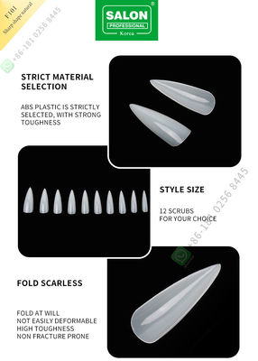 500pcs Sharp Shape Lady เล็บปลอมครึ่งเคล็ดลับและเล็บปลอมเต็มรูปแบบ