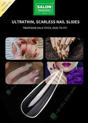 500pcs Sharp Shape Lady สไตล์ฝรั่งเศสเล็บปลอมเทียมครึ่งเคล็ดลับและเล็บปลอมเต็มรูปแบบ