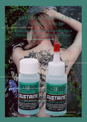 Anesthetic Sustaine Tattoo Numbing Gel Stable สีเขียว Anti Allergy