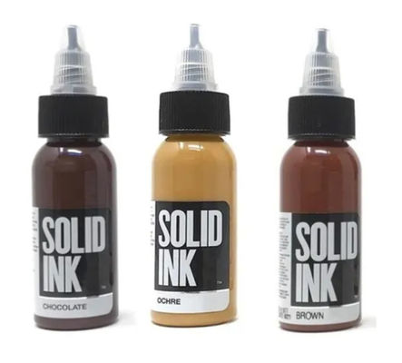 Brown Tattoo Solid Ink เม็ดสีแต่งหน้าถาวร 30ML 60ML 120ML 260ML เม็ดสีสักอินทรีย์