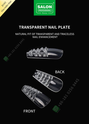Traceless Pieces Half Cover เคล็ดลับเล็บปลอมแก้วบันไดรูปร่างสำหรับ Art Salon