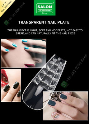 Traceless Pieces Half Cover เคล็ดลับเล็บปลอมแก้วบันไดรูปร่างสำหรับ Art Salon