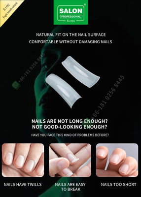 Salon Beauty เคล็ดลับเล็บปลอมเดือน Eagle ภาษาฝรั่งเศสคำอะคริลิคแบบยาวพิเศษ Half Cover Tips