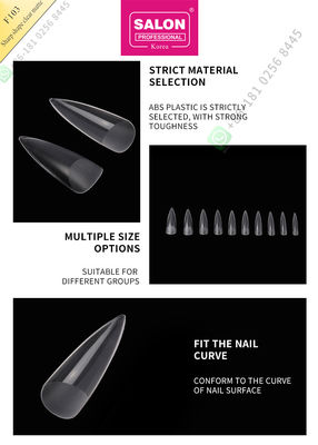500pcs Sharp Shape Matte Lady French Style เล็บปลอมเทียมครึ่งเคล็ดลับและเล็บปลอมแบบเต็มเล็บ