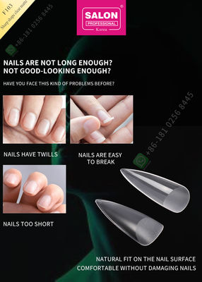 500pcs Sharp Shape Matte Lady French Style เล็บปลอมเทียมครึ่งเคล็ดลับและเล็บปลอมแบบเต็มเล็บ