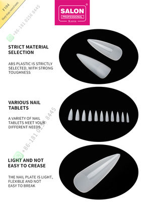 500pcs Sharp Shape Matte Lady French Style เล็บปลอมเทียมครึ่งเคล็ดลับและเล็บปลอมแบบเต็มเล็บ