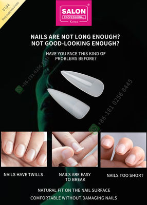 500pcs Sharp Shape Matte Lady French Style เล็บปลอมเทียมครึ่งเคล็ดลับและเล็บปลอมแบบเต็มเล็บ