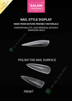 500pcs Sharp Shape Matte (No.5-9) Lady French Style Artificial False Nails Half Tips and Full Cover False Nails