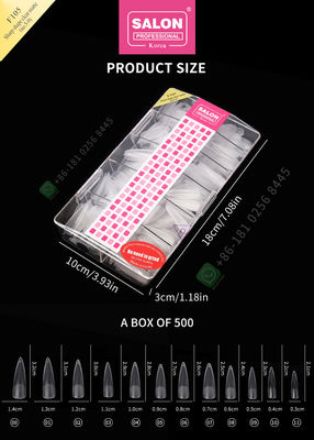 500pcs Sharp Shape Matte (No.5-9) Lady French Style Artificial False Nails Half Tips and Full Cover False Nails
