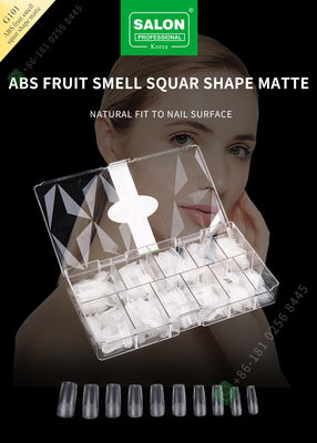 ABS Fruit Smell Square Shape Matte Lady French Style Artificial False Nails Half Tips and Full Cover False Nail