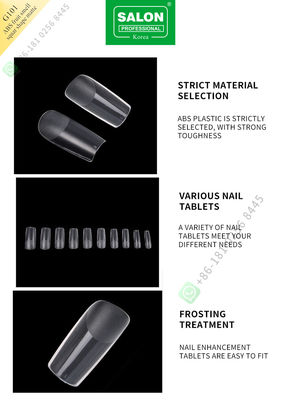 ABS Fruit Smell Square Shape Matte Lady French Style Artificial False Nails Half Tips and Full Cover False Nail