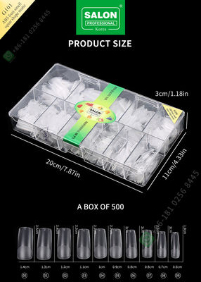 ABS Fruit Smell Square Shape Matte Lady French Style Artificial False Nails Half Tips and Full Cover False Nail