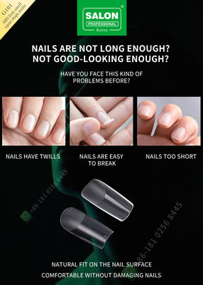 ABS Fruit Smell Square Shape Matte Lady French Style Artificial False Nails Half Tips and Full Cover False Nail