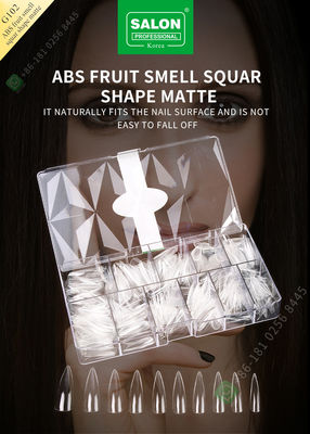 กลิ่นผลไม้ ABS รูปทรงแหลม Matte Lady เล็บปลอมเทียมสไตล์ฝรั่งเศส Half Tips and Full Cover False Nail