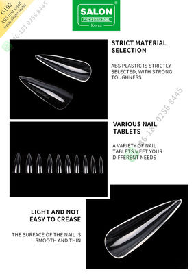กลิ่นผลไม้ ABS รูปทรงแหลม Matte Lady เล็บปลอมเทียมสไตล์ฝรั่งเศส Half Tips and Full Cover False Nail