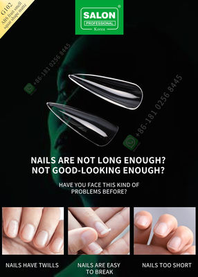 กลิ่นผลไม้ ABS รูปทรงแหลม Matte Lady เล็บปลอมเทียมสไตล์ฝรั่งเศส Half Tips and Full Cover False Nail