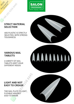 Sharp Drops รูปร่างครึ่งตัดเล็บปลอมสไตล์ฝรั่งเศสด้วย ABS Fake Nail