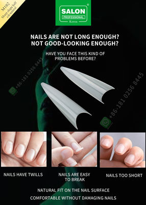 Sharp Drops Shape Half Cut เล็บปลอมสไตล์ฝรั่งเศสเล็บเทียมพร้อม ABS