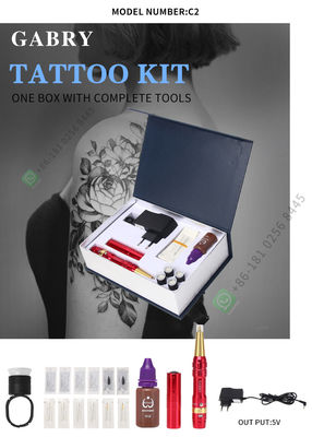 ชุดเครื่องสักแบตเตอรี่แบบชาร์จไฟได้สำหรับการแต่งหน้าถาวรร่างกาย