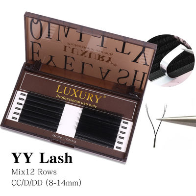 3D W-Shaped False Eyelash Extensions CC/D/DD Curl สไตล์หนาธรรมชาติ 12 แถว หนาเกิน Cosplay Lashes