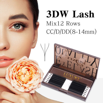 8-14 มิลลิเมตร คิ้วเท็จส่วนตัว CC/D/DD ลวดลวดขนาดขยายคิ้ว คิ้วสองปลาย คาชเมอรี YY ขยายสายตา