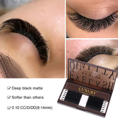3D W-Shaped False Eyelash Extensions CC/D/DD Curl สไตล์หนาธรรมชาติ 12 แถว หนาเกิน Cosplay Lashes