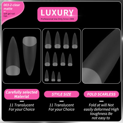 500pcs Luxury Clear Matte Sharp Shape False Nails สําหรับการแต่งเล็บ