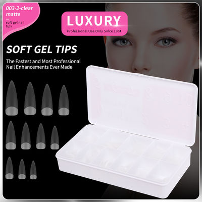 500pcs Luxury Clear Matte Sharp Shape False Nails สําหรับการแต่งเล็บ