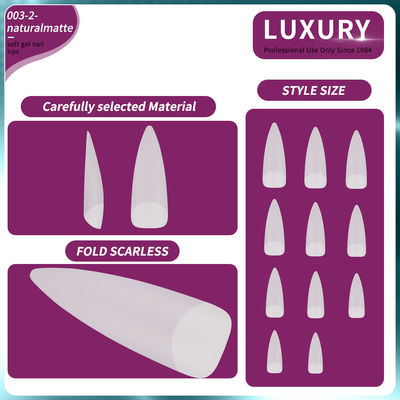 500pcs/Box Professional Natural Matte Sharp Shape Nails For DIY Manicure มิ้นเล็บปลอม สําหรับการทําลายด้วยตัวเอง