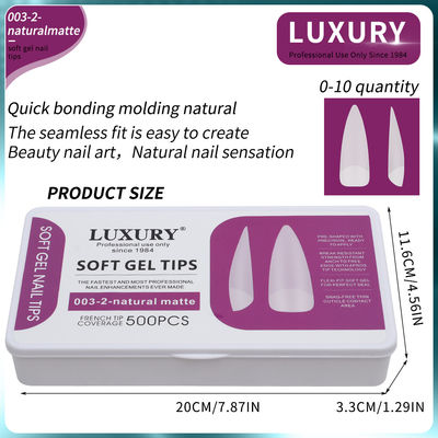 500pcs/Box Professional Natural Matte Sharp Shape Nails For DIY Manicure มิ้นเล็บปลอม สําหรับการทําลายด้วยตัวเอง