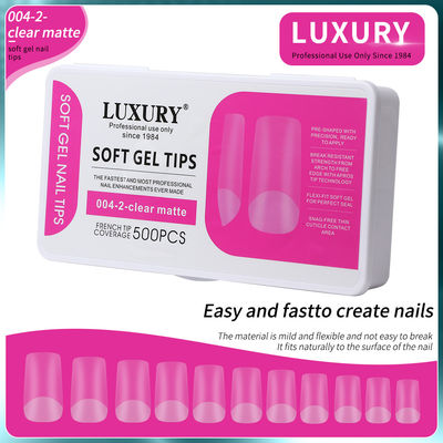 500pcs/Box ขนาดกลางทรงสี่เหลี่ยมเล็บเท็จสําหรับเล็บขยายเครื่องมือการทําลาย 11 ขนาด