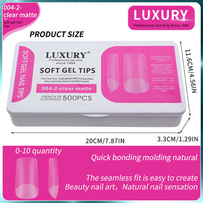 500pcs/Box ขนาดกลางทรงสี่เหลี่ยมเล็บเท็จสําหรับเล็บขยายเครื่องมือการทําลาย 11 ขนาด