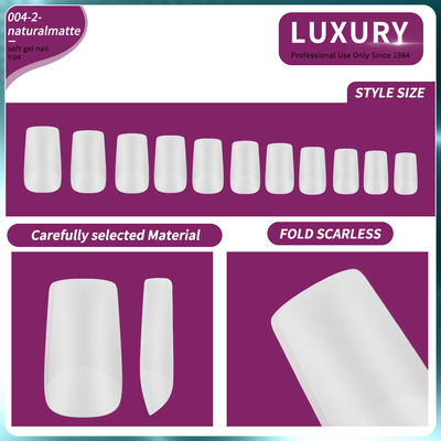 500pcs/Box Natural Matte Square Nail Tips ครอบครอบครอบ