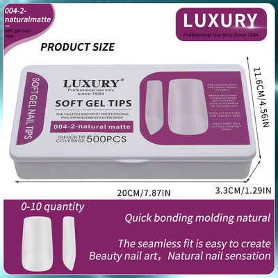 500pcs/Box Natural Matte Square Nail Tips ครอบครอบครอบ