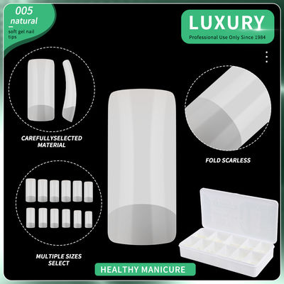 500pcs/Box พิมพ์สแควร์กลางบนเล็บ เล็บเท็จธรรมชาติ ครบครอบ เล็บเท็จสําหรับผู้หญิง