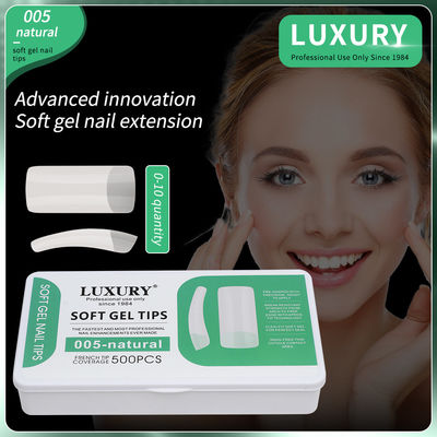 500pcs/Box พิมพ์สแควร์กลางบนเล็บ เล็บเท็จธรรมชาติ ครบครอบ เล็บเท็จสําหรับผู้หญิง