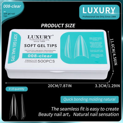 การออกแบบเล็บมืออาชีพ 500PCS เล็บเท็จทรงคมด้วยการออกแบบ Ultrathin 11 ขนาด