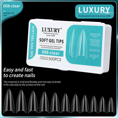 การออกแบบเล็บมืออาชีพ 500PCS เล็บเท็จทรงคมด้วยการออกแบบ Ultrathin 11 ขนาด