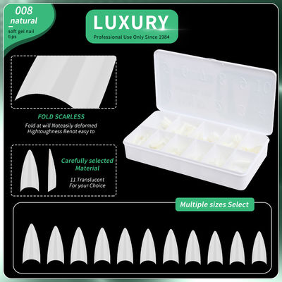 500pcs รูปทรงคมครบครันเล็บปลอมด้วยการออกแบบ Ultrathin สําหรับศิลปะเล็บ