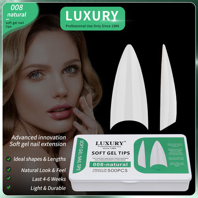 500pcs รูปทรงคมครบครันเล็บปลอมด้วยการออกแบบ Ultrathin สําหรับศิลปะเล็บ