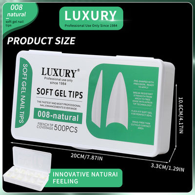 500pcs รูปทรงคมครบครันเล็บปลอมด้วยการออกแบบ Ultrathin สําหรับศิลปะเล็บ