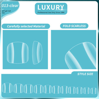 เซ็ตเล็บเท้าเยลอ่อนครบครัน รูปทรงสี่เหลี่ยมเล็บเล็บเท็จ 11 ขนาด สําหรับ Diy & Salon Manicures