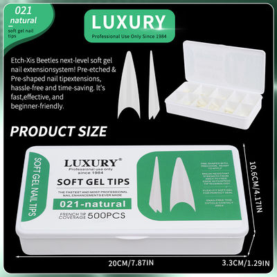 500pcs/box สติเล็ต ultra-thin Stiletto Press-On Nails Natural Seamless Sharp Shape False Nails สําหรับผู้หญิงและเด็กผู้หญิง