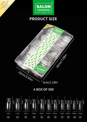 สัญลักษณ์ที่กําหนดเอง Nail Quick Building Extension Tool Full Cover Long Clear False Nail Tips เท้าเทียม