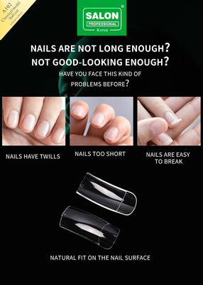 สัญลักษณ์ที่กําหนดเอง Nail Quick Building Extension Tool Full Cover Long Clear False Nail Tips เท้าเทียม