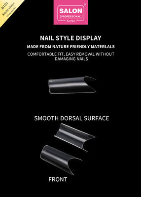 ABS Clear Matte Full Cover เล็บเท็จ Smile Shape สําหรับห้องอนามัยและ DIY เล็บขยายศิลปะ