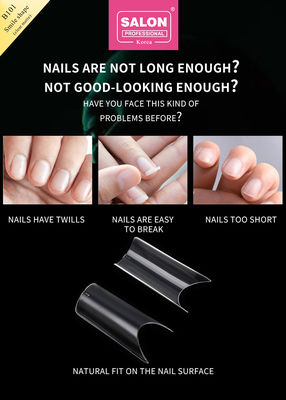 ABS Clear Matte Full Cover เล็บเท็จ Smile Shape สําหรับห้องอนามัยและ DIY เล็บขยายศิลปะ