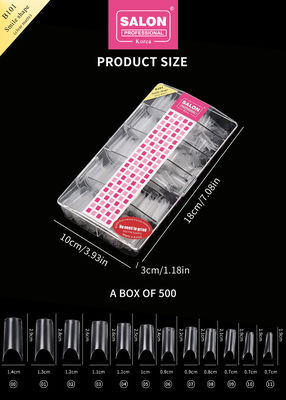ABS Clear Matte Full Cover เล็บเท็จ Smile Shape สําหรับห้องอนามัยและ DIY เล็บขยายศิลปะ