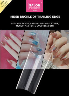 ABS Clear Matte Full Cover เล็บเท็จ Smile Shape สําหรับห้องอนามัยและ DIY เล็บขยายศิลปะ