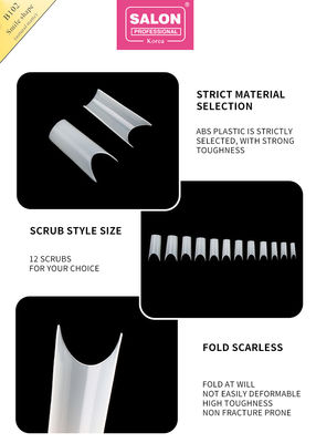 โปรเฟชั่น ABS Full Cover Gel เนื้อกระเลเทียม Long Square Press บนเล็บสําหรับการขยายเล็บที่สมบูรณ์แบบ
